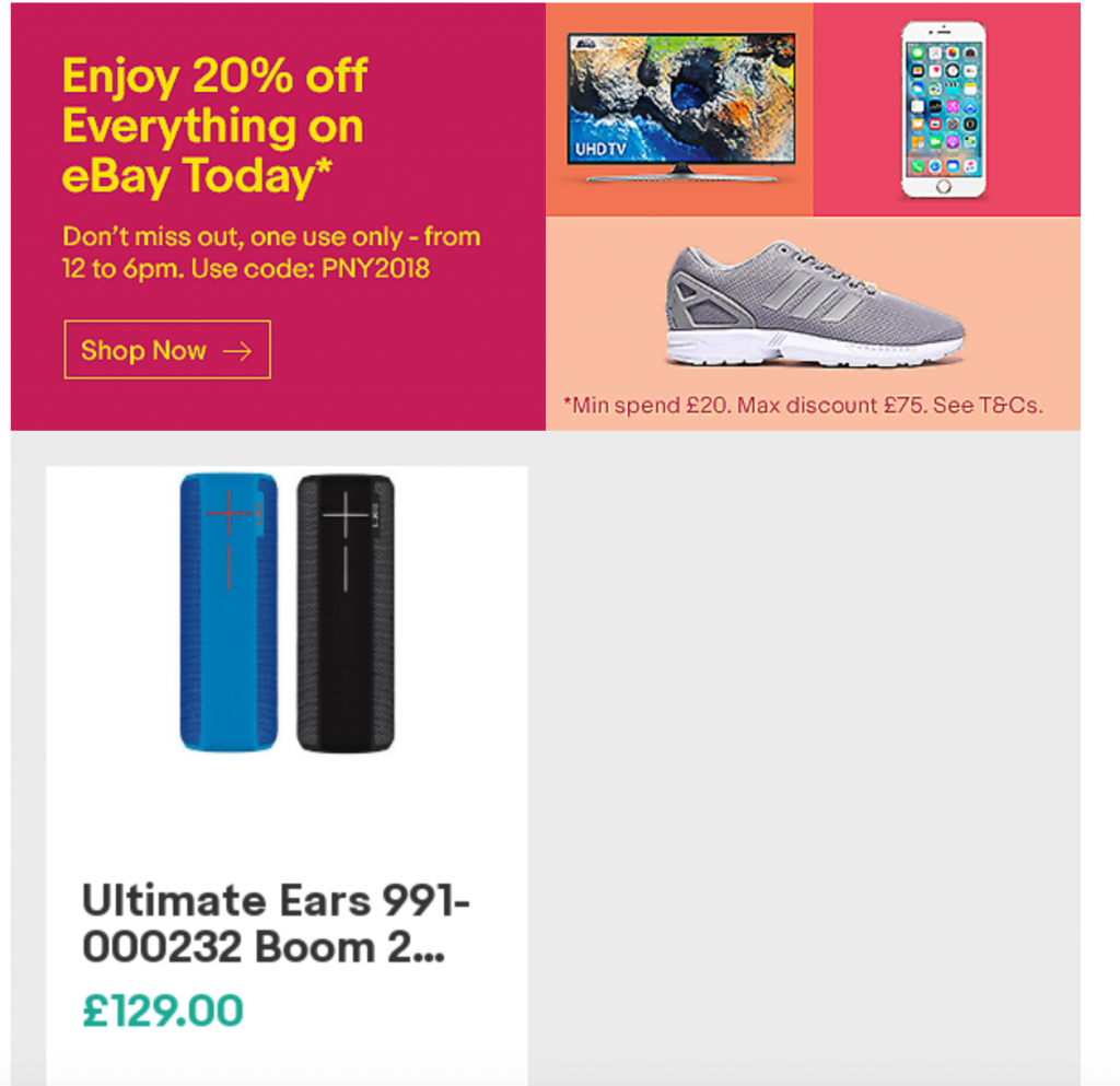 ebay 20% off discount code