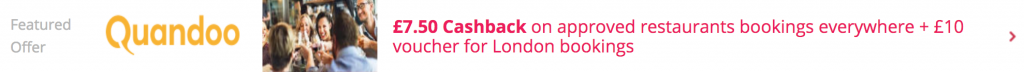 Quandoo Cashback From TopCashBack