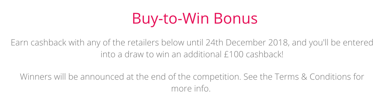 TopCashBack Xmas Treats 2018 - Buy To Win