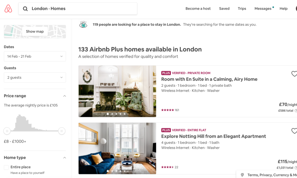 Air BnB List Example Image