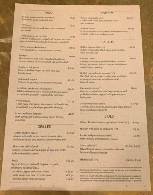 Menu 2 Eco Clapham Common