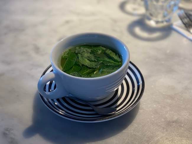 a photo of a fresh mint tea from Pizza Express