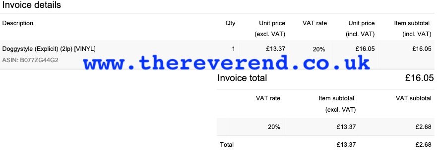 A screenshot of an invoice showing the VAT breakdown