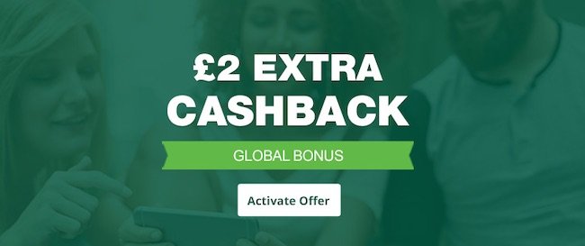 a banner image showing £2 extra cashback from TopCashback wth an 'Activate Offer' button