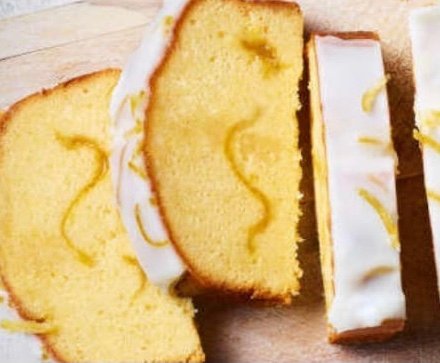 Close up photo of some lemon Drizzle Cake